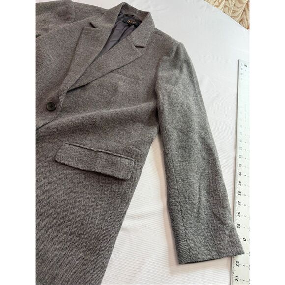 Quince Grey Herringbone Italian Wool Lanificio Nello Gori Blazer Jacket Sz Large - Picture 6 of 12